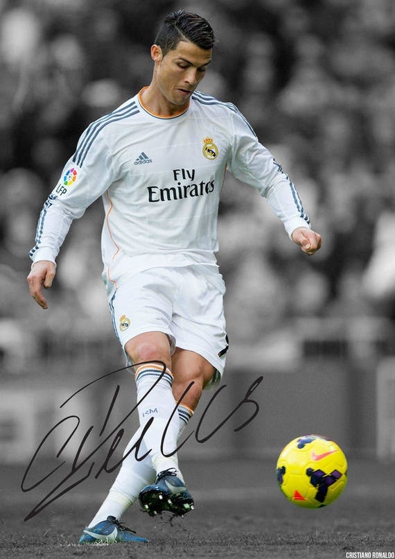 Cristiano Ronaldo signed autograph print