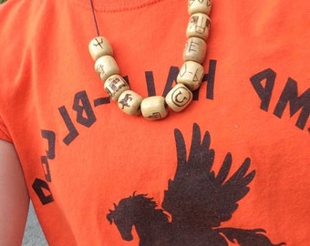 Percy Jackson/Heros of Olympus Inspired Wooden bead Necklace (Large bead)