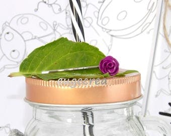 Flat Barrette with a purple rose