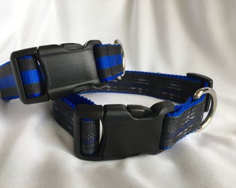 Thin Blue Line dog collars