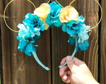Disney Princess Jasmine Inspired Ears | Hair Accessories | Disney Headband | Wire Ears | Beaded Ears | Princess Tiara Crown | Jasmine Ears