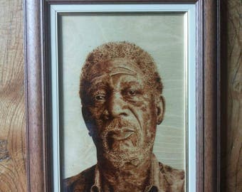woodburning wood burning pyrography portrait art wood