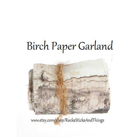 Birch Bark Paper Ribbon Garland Wired Ribbon