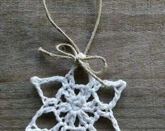 Merry - Crocheted Handmade Snowflake Christmas Tree Ornament