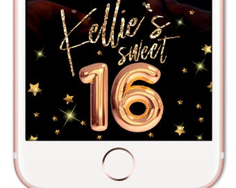 Sweet 16 Snapchat Filter, Birthday Snapchat Filter, Snapchat Geofilter Birthday, Birthday Geofilter, Graduation Party Geofilter