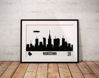 Warsaw Skyline by Underwaar Poster