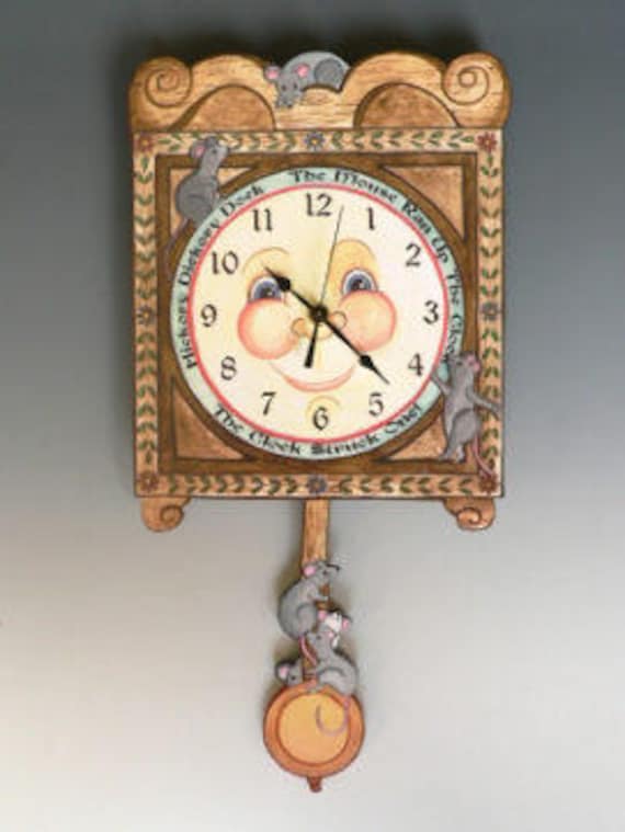 Hickory Dickory Dock Clock nursery rhyme pendulum clock