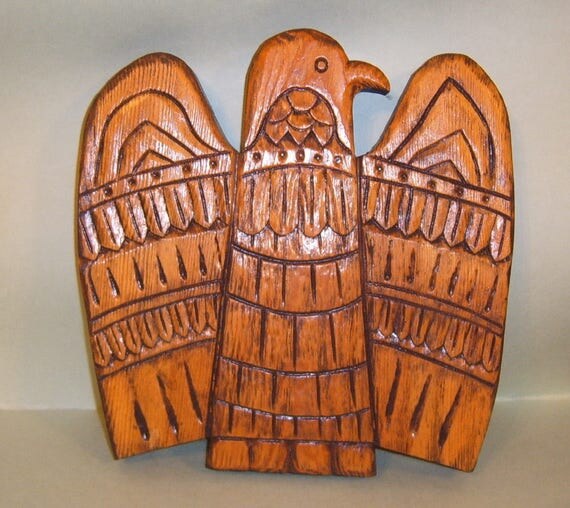 Items similar to Aztec Bird Wood Carving on Etsy