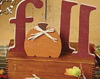 6" Fall letters with Pumpkin