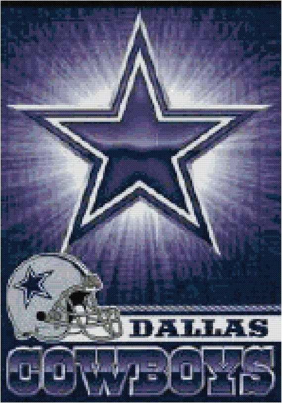 NFL Dallas Cowboys Banner Counted Cross Stitch Pattern