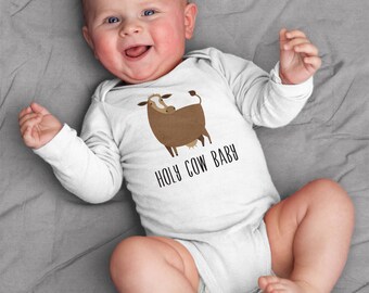 Baby boy clothes, Holy Cow baby bodysuit, baby boy bodysuit, short sleeve, long sleeve, 3 months - 18 months, baby shower gift