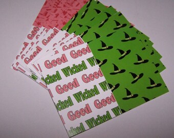 Wizard of Oz. Flat notecards. The Good Witch. Wizard of Oz gifts. Folded notecards. Good witch, bad witch. Wizard of Oz party.