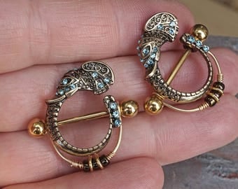 Elephant Gold Nipple Shield Nipple Ring Nipple Bar