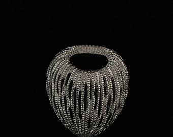 Vintage Monet Silver Tone Organic Brooch (WhtD2)