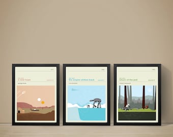 Star Wars (Episodes 4-6) Movie Posters - Set of Prints, Movie Poster, Movie Print, Film Poster, Star Wars Poster, A3