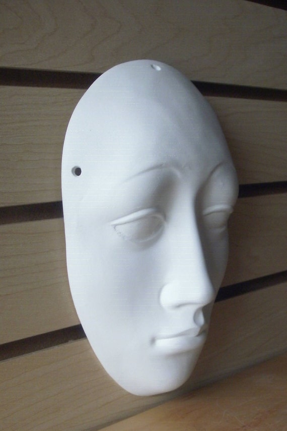 Ready to paint ceramic  bisque  mask wall hanging mask 