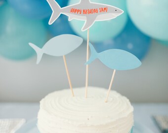 Printable Cake Topper - Shark Birthday Party