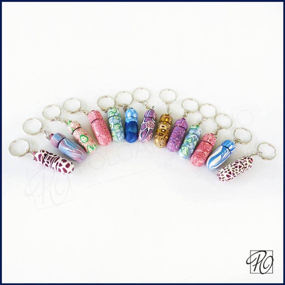 Pill Holder Keychain Secret Compartment Pill Case Key Ring