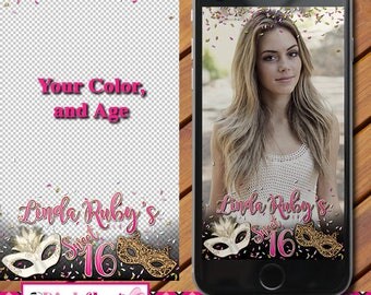Masquerade Snapchat Geofilter, Masquerade Quinceanera, Masquerade Sweet 16, Masquerade Ball, Confetti Geofilter, Halloween, Costume Mask