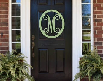 Letter Door Hanger, Front Door Wreath, Summer Wreath, Monogrammed Wreath, Large Monogram Letters, Initial Door Wreath OVLVN225