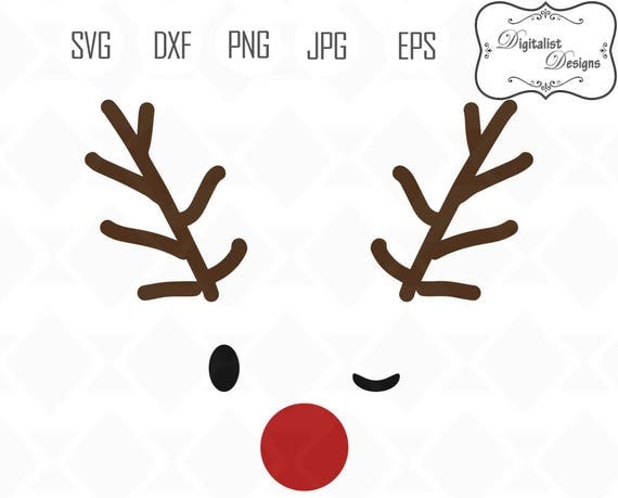 Download reindeer face svg reindeer svg Rudolph svg antlers svg