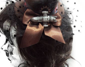 Steampunk "Firefly" Brown and Silver Serenity Mini Top Hat Fascinator