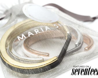 Sale! SEVENTEEN MAGAZINE FEATURED Bittersweet Teens Hair Tie Bracelet, Plastic Hair Tie Bracelet Holder with Metallic Finish