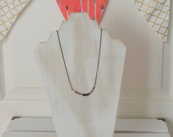 Wanderlust Necklace -Lava Bead Necklace with Czech Beads