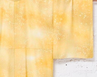 Mrs Daisy yellow silk robe l Vintage Japanese silk kimono gown