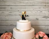 Hufflepuff Bride and Han Solo Groom Wedding Cake Topper