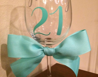21st Birthday Wine Glass | | Finally 21 | 21st Birthday Gift For Women | 21st Birthday Gift