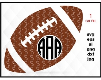 Football Monongram SVG, Football Clipart, Sports monogram frame Files, Diecut Machine, Instant Download, files for silhouette & Cricut