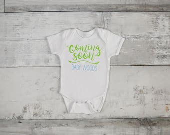 Coming Soon annoucement onesie