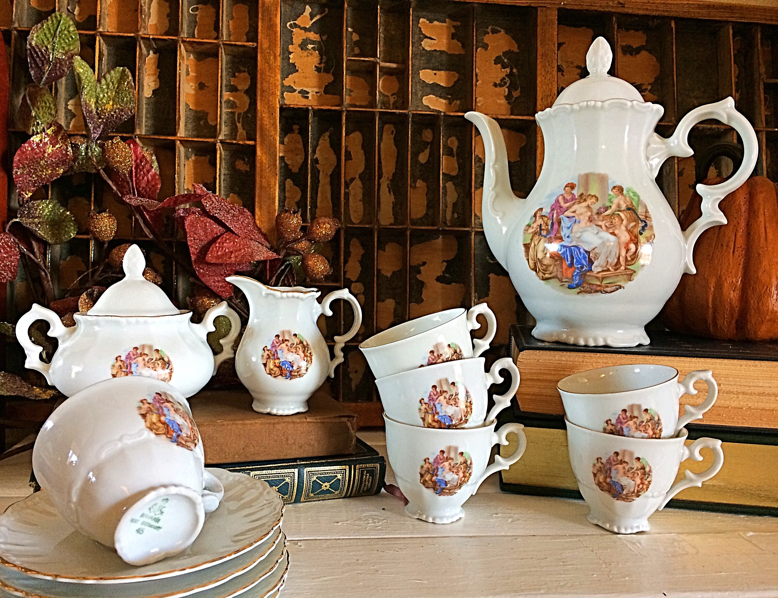 GKC West Germany GKC 1900s Teapot Antique Bavarian China