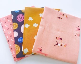 SALE!! Fat Quarter Bundle Penny Arcade with Clover for Cotton and Steel- 4 Fabrics