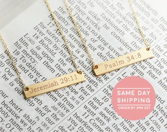 Christian Necklace Christian Jewelry Faith Necklace Religious Jewelry Bible Verse Necklace Baptism Gift Pendants - 4N