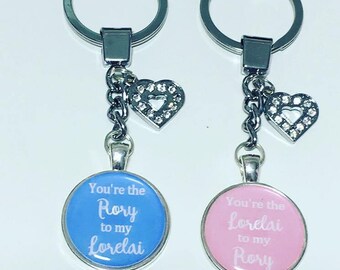 Gilmore Girls keyrings, 2 Personalized friend keyrings, You're the Rory to my Loralei, Rory Loralei keyrings, Gilmore girls keychains