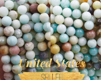 Amazonite Beads Strand - 6mm 8mm 10mm amazonite Matte or Polished Amazonite bead amazonite Round bead - Natural Gemstone beads multicolor