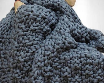 SUMMER SALE Chunky blanket, Merino wool blanket, Chunky knit blanket, Wool blanket, Blanket, Knitted blanket, Knit blanket, Throw Blanket, B