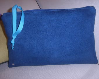 Big clutch suede two tone handmade