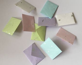 Mini envelopes and inserts, tiny envelopes, tiny cards, pastel, tooth fairy letter, party favour, lunch box note, wedding favour, baby