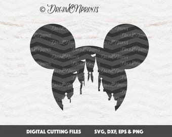 Mickey Mouse Castle Svg, Minnie Mouse Svg, Monogram Svg, Princess Castle Svg, Monogram Frames, Silhouette Cricut Cut Files SVDP291