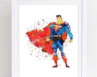 70%OFF Superman watercolor poster superman nursery kids decor printable wall art watercolor kids room art nursery superman watercolor printa