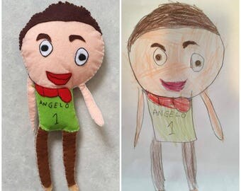 Personalized toy after a drawing, gift for kids, birthday gift, custom toy, memory toy, kids art, felt toy
