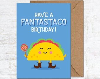 Taco birthday card | Etsy