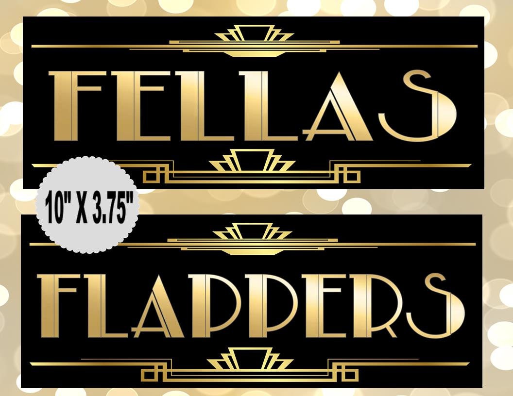 PRINTABLE Bathroom SignGatsby party decoration Roaring 20s