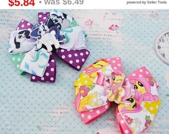 CHRISTMAS SALE My little pony birthday Fluttershy hair bows Rarity bow My little pony party My little pony headband Baby bow Birthday gif...