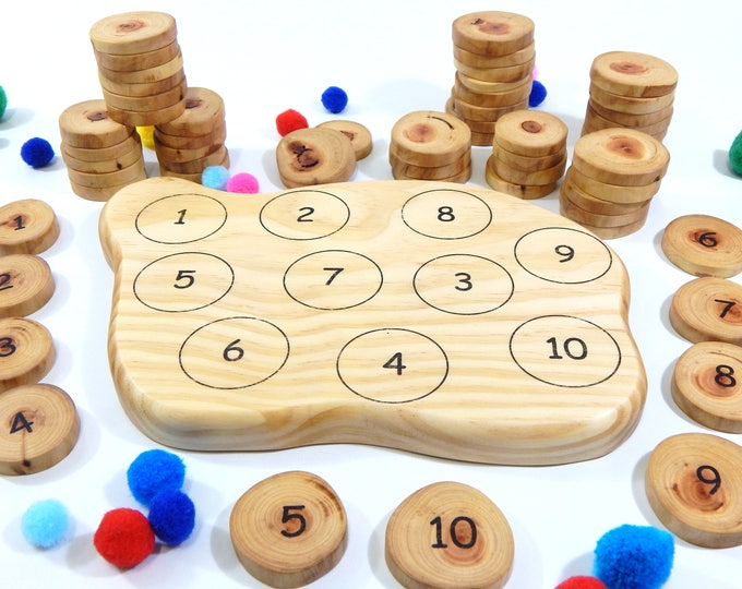 WOODLAND COUNTING BOARD - 56 piece set