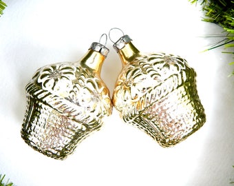 Cake Soviet Glass Ornament Capcake Silver Ornament Food Ornament Xmas Decor Christmas Decoration Vintage Ornament Cake Shine Colors
