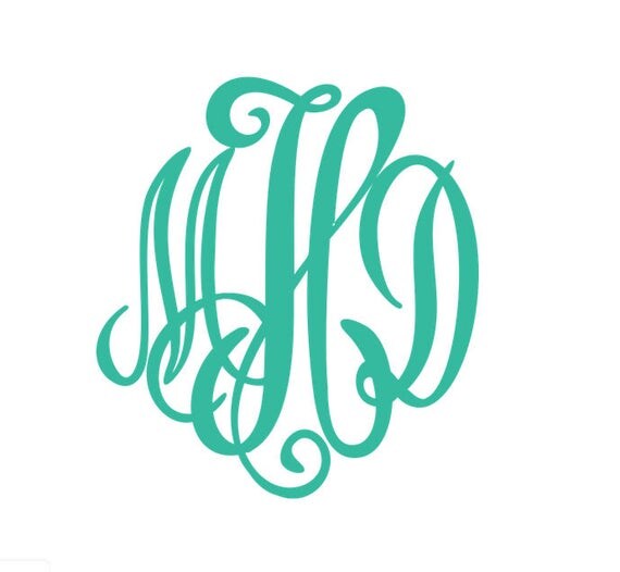 Interlocking Script Vinyl Monogram Decal